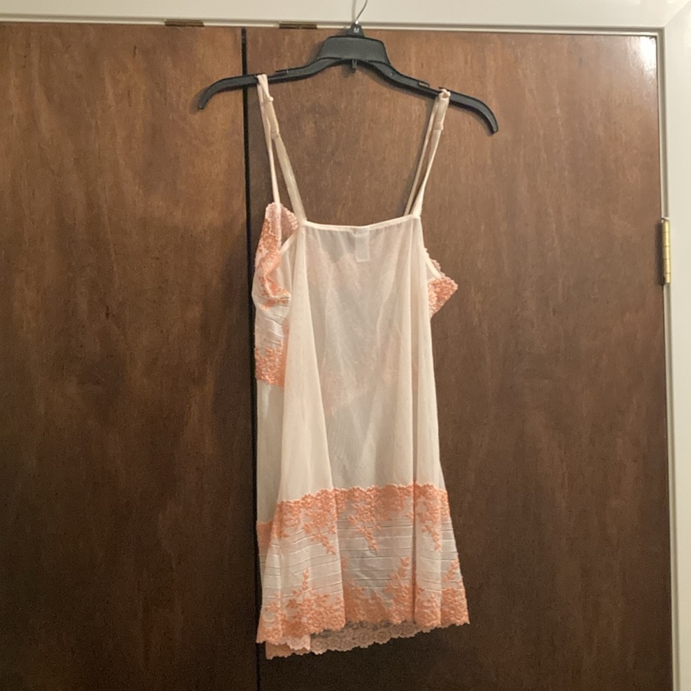 Wacoal Elegant Lace Trim Chemise - Cream and Orange - Picture 2 of 3